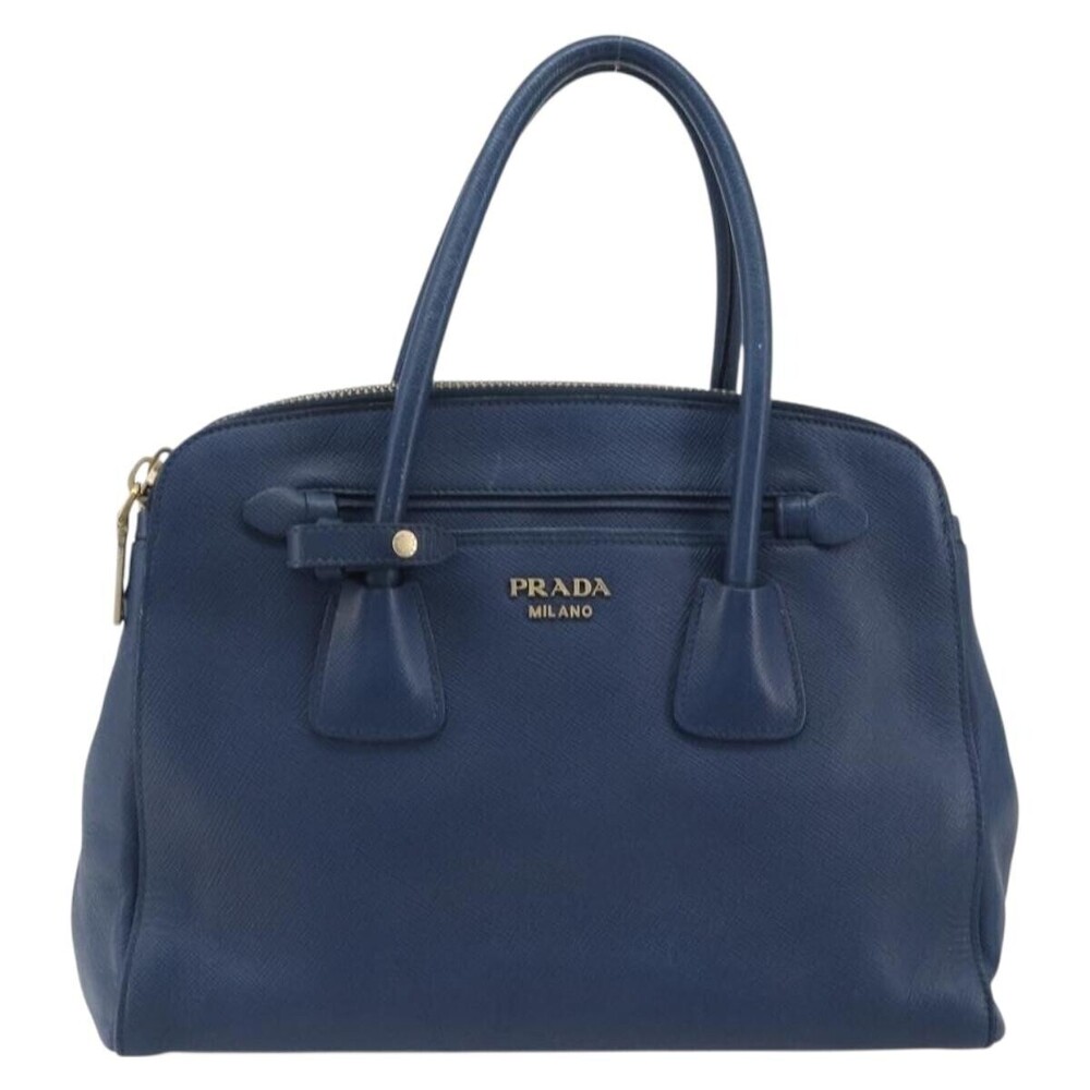Prada Cuir Frame Double Zip Tote Saffiano Leather Large